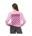 Womens/ladies Diagonal Crew Neck Regular Sweatshirt Lilac Off White-3
