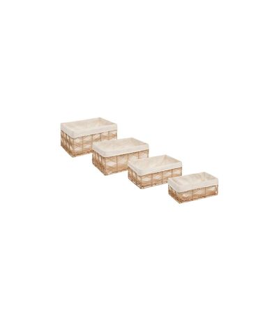Lot de 4 Cagettes en Rotin Rosy 48cm Naturel