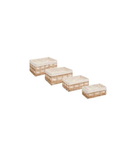 Lot de 4 Cagettes en Rotin Rosy 48cm Naturel