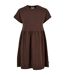 Robe t-shirt empire valance femme marron Urban Classics-1