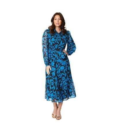 Principles Womens/Ladies Floral Tiered Shirt Dress (Blue) - UTDH6702