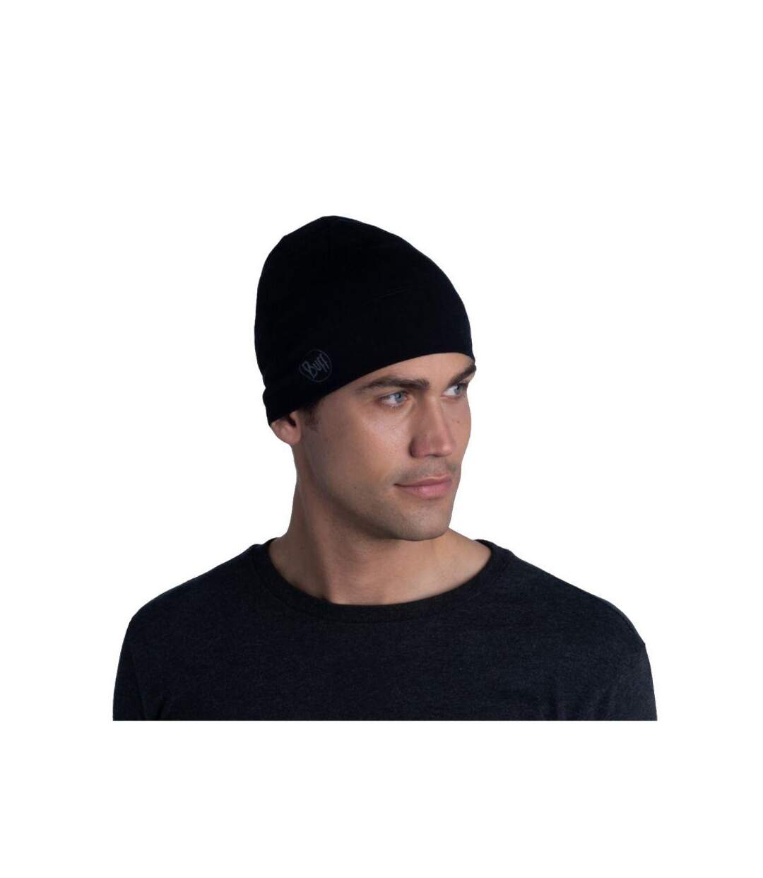 Merino Wool Beanie Black Buff-3