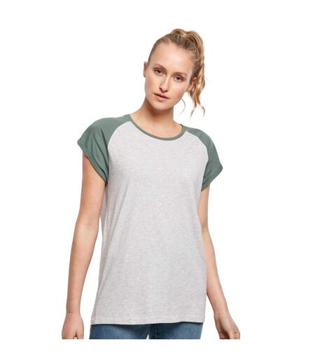 T-shirt Femme Gris Clair Vert Urban Classics