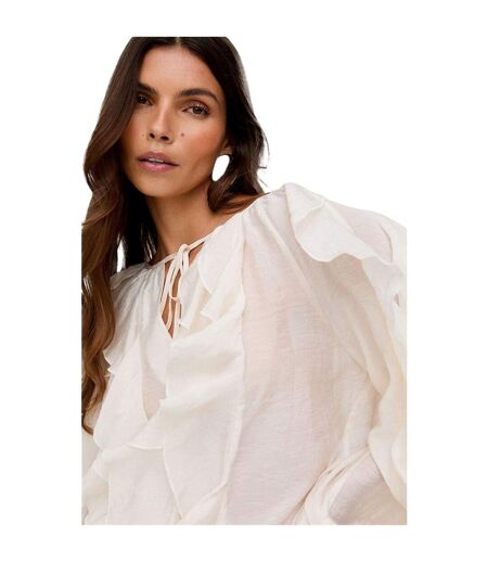 Blouse Manches À Volant Sophie Femme Beige Lily And Lionel
