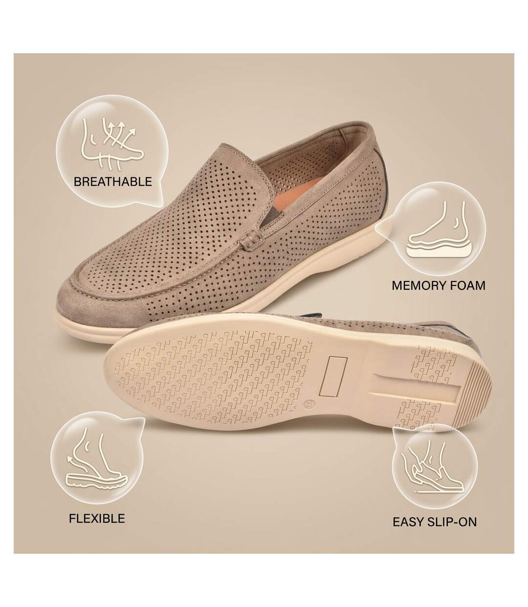 OZABI Mocassins Homme Microperfores Premium Slip On Confort 40-45-4