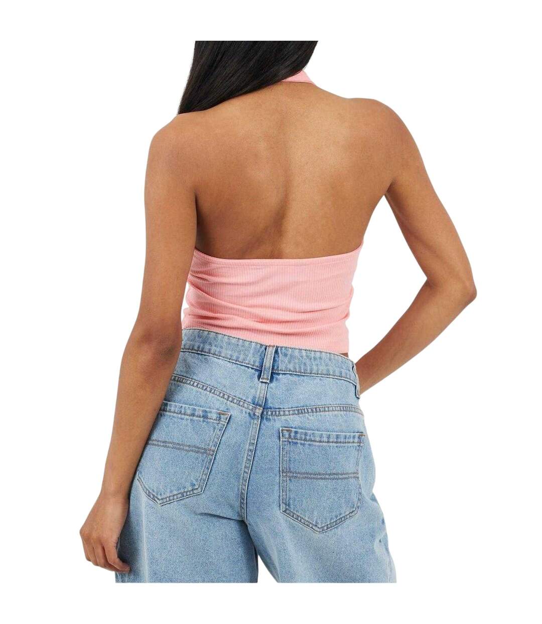 Womens/ladies Halter Neck Sleeveless Crop Top Pink Purple Brave Soul-3