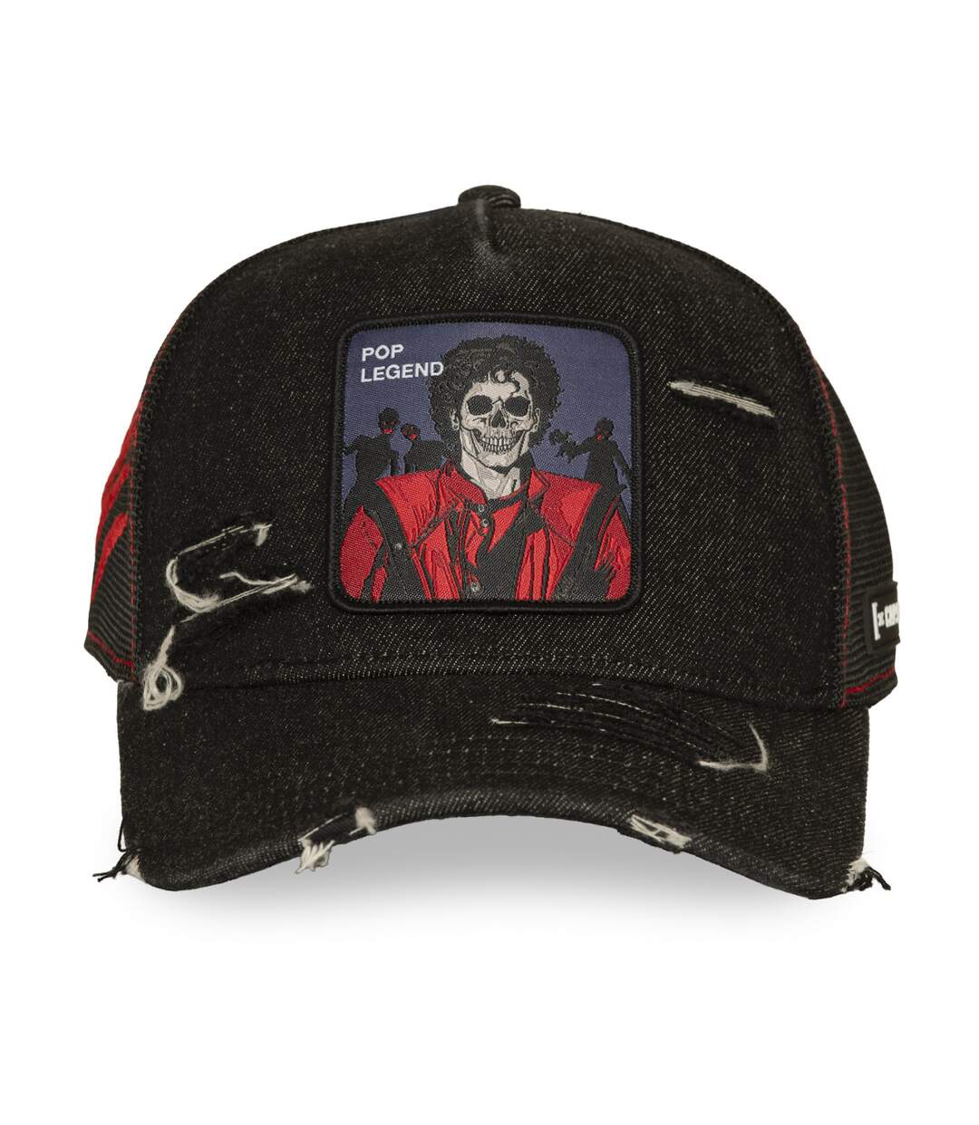 Casquette trucker effet usé avec filet et patch Pop Legend Capslab-2