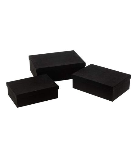 Lot de 3 Boîtes de Rangement Vaughn 36cm Noir