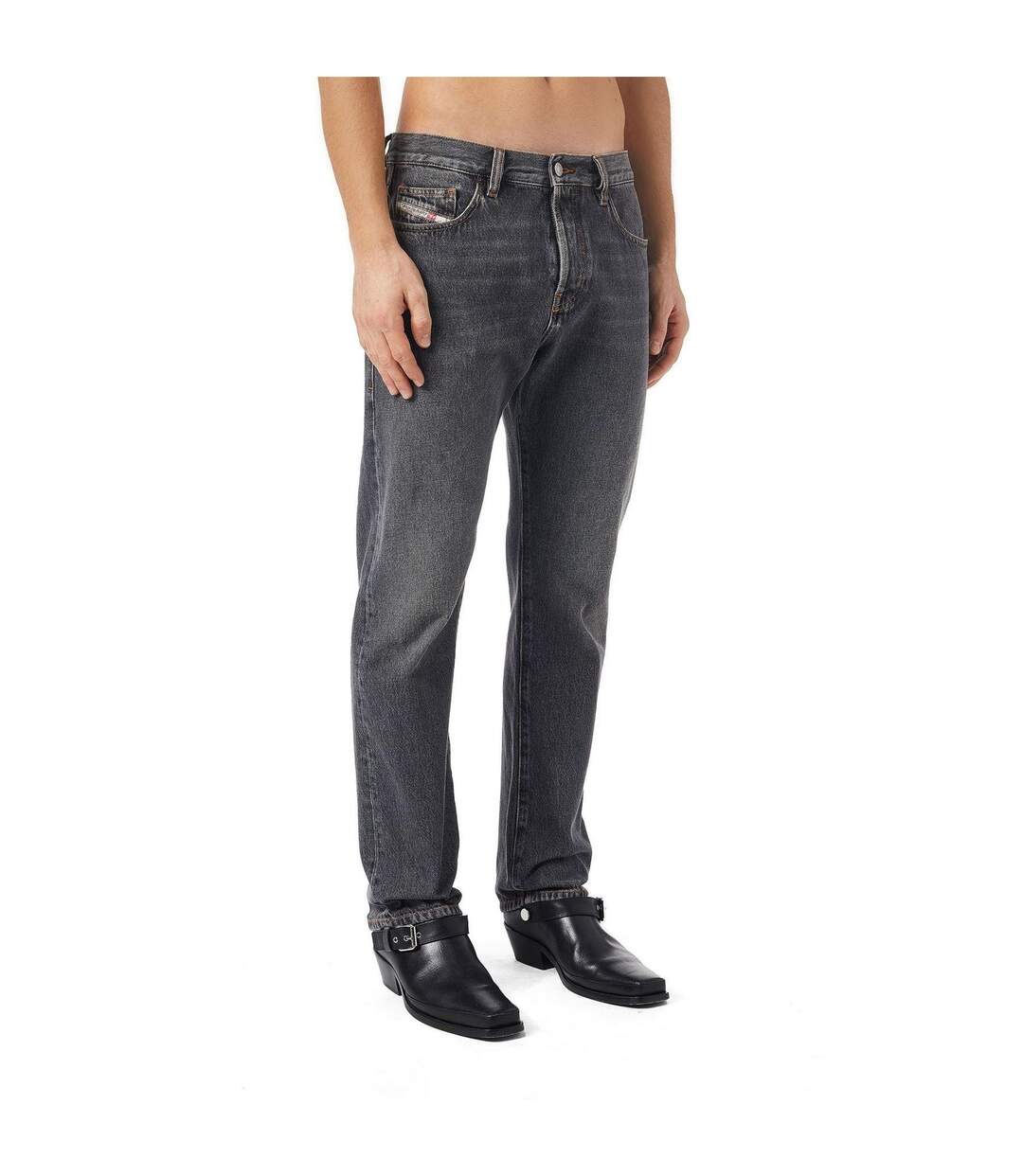 Mens Viker Straight Jeans Black Diesel-4