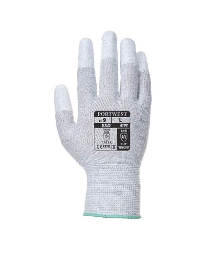 Unisex adult a198 pu fingertip grip gloves xxl grey Portwest