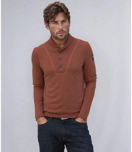 Pull Tunisien Orange Décontracté Manches Longues pour Homme - Confort et Style