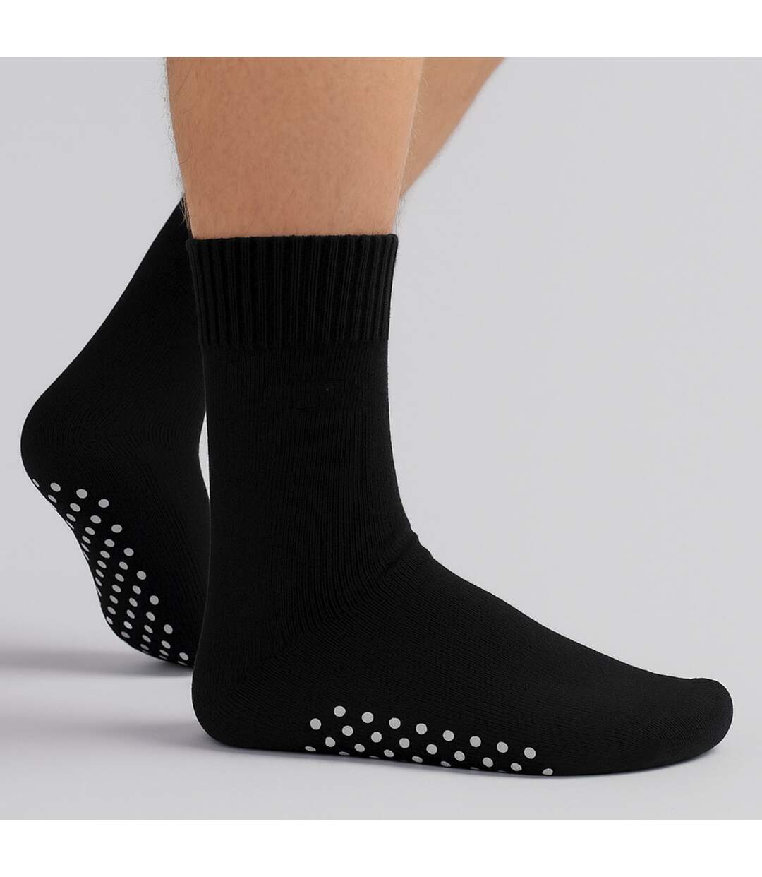 Mens Extra Wide Winter Bed Socks with Grips | Non Slip Thermal Sleep Socks-5