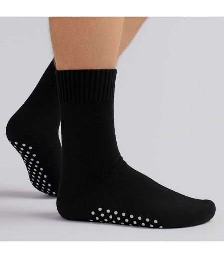 Mens Extra Wide Winter Bed Socks with Grips | Non Slip Thermal Sleep Socks
