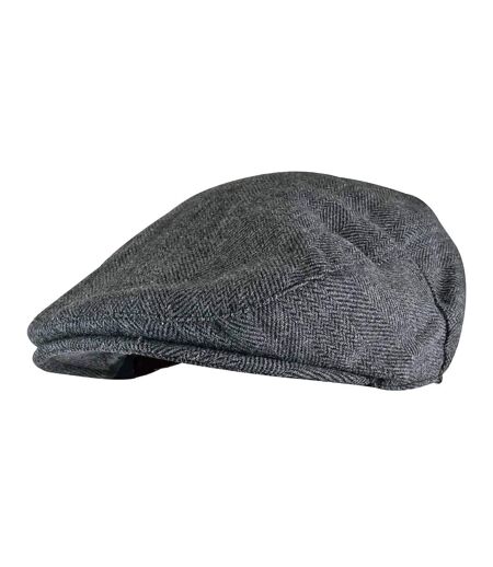 Mens Checked Wool Blend Traditional Flat Cap