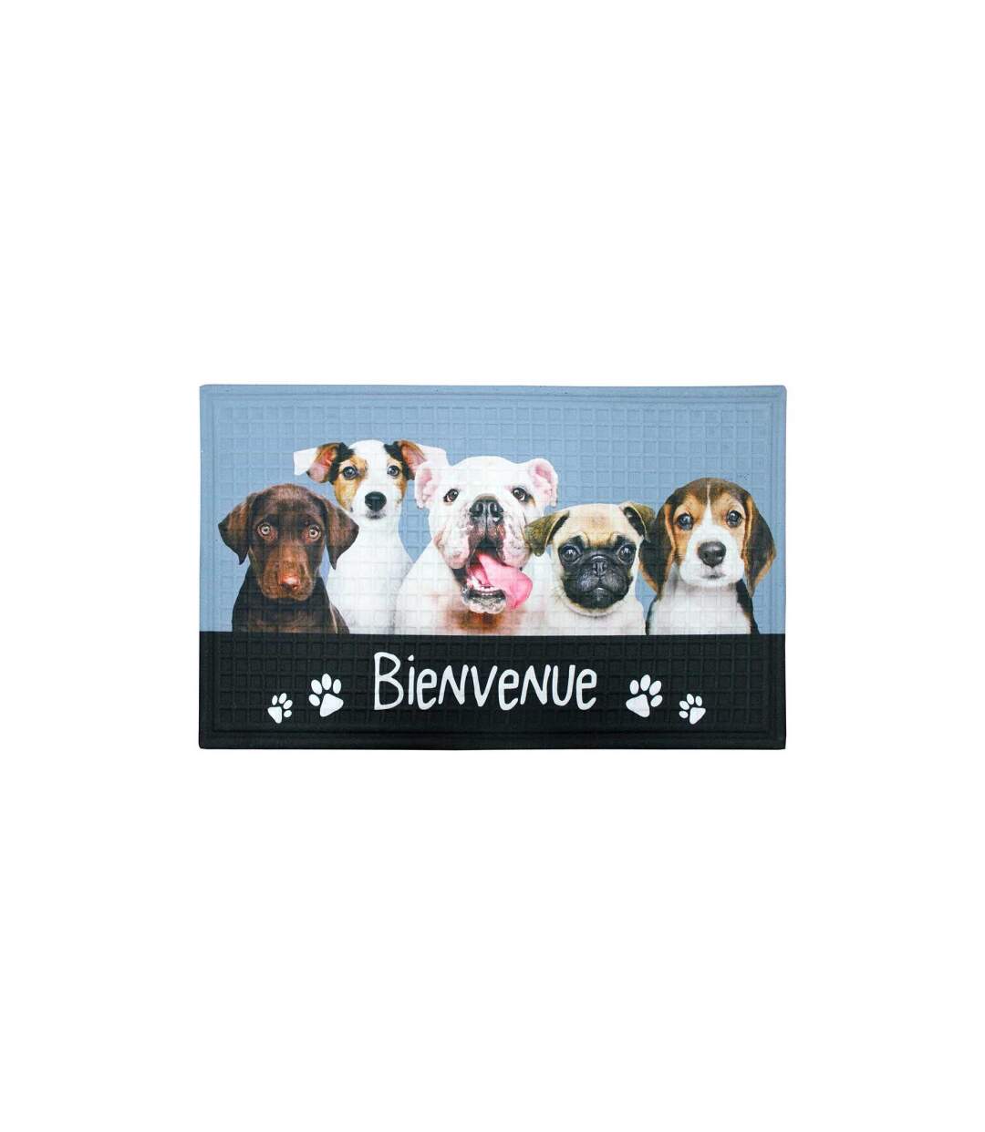 Tapis Relief Imprimé Carlito 45x75cm Bleu-1