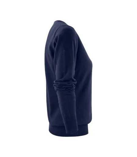 Womens/ladies Ashland V Neck Sweatshirt Navy James Harvest