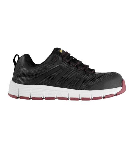 Womens/ladies Maine Sb Steel Toe Cap Safety Shoes Black Fuchsia Dunlop