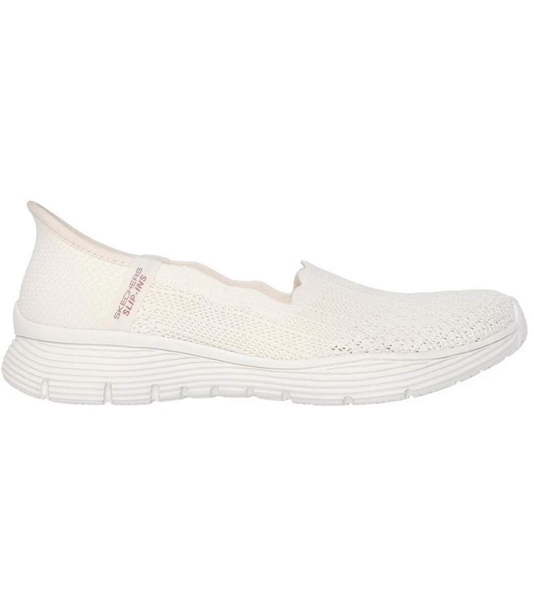 Womens/ladies Seager Believe It Trainers Off White Skechers-3