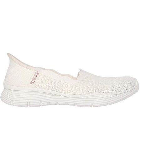 Womens/ladies Seager Believe It Trainers Off White Skechers