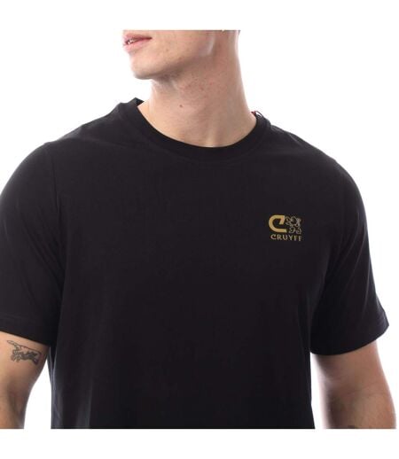 T-shirt Motif/style Holographique Homme Noir Jaune Or Cruyff