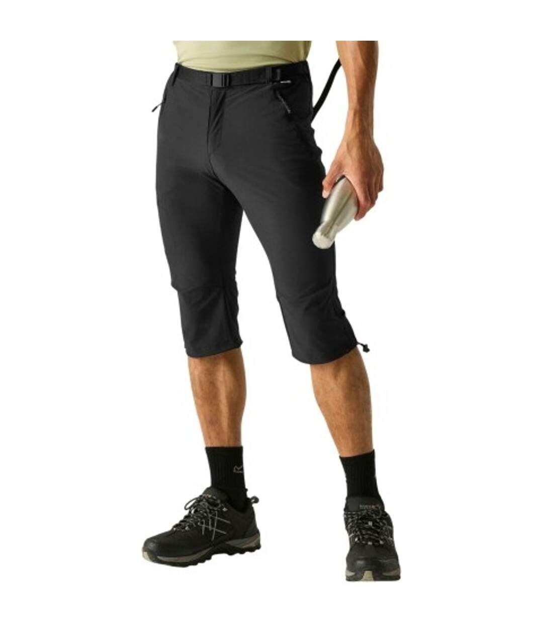 Pantacourt À Taille Semi-élastiquée Et Ceinture Amovible Xert Homme Noir Regatta-1