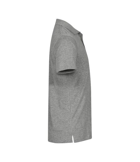 Unisex Adult Single Jersey Polo Shirt Grey Melange Clique
