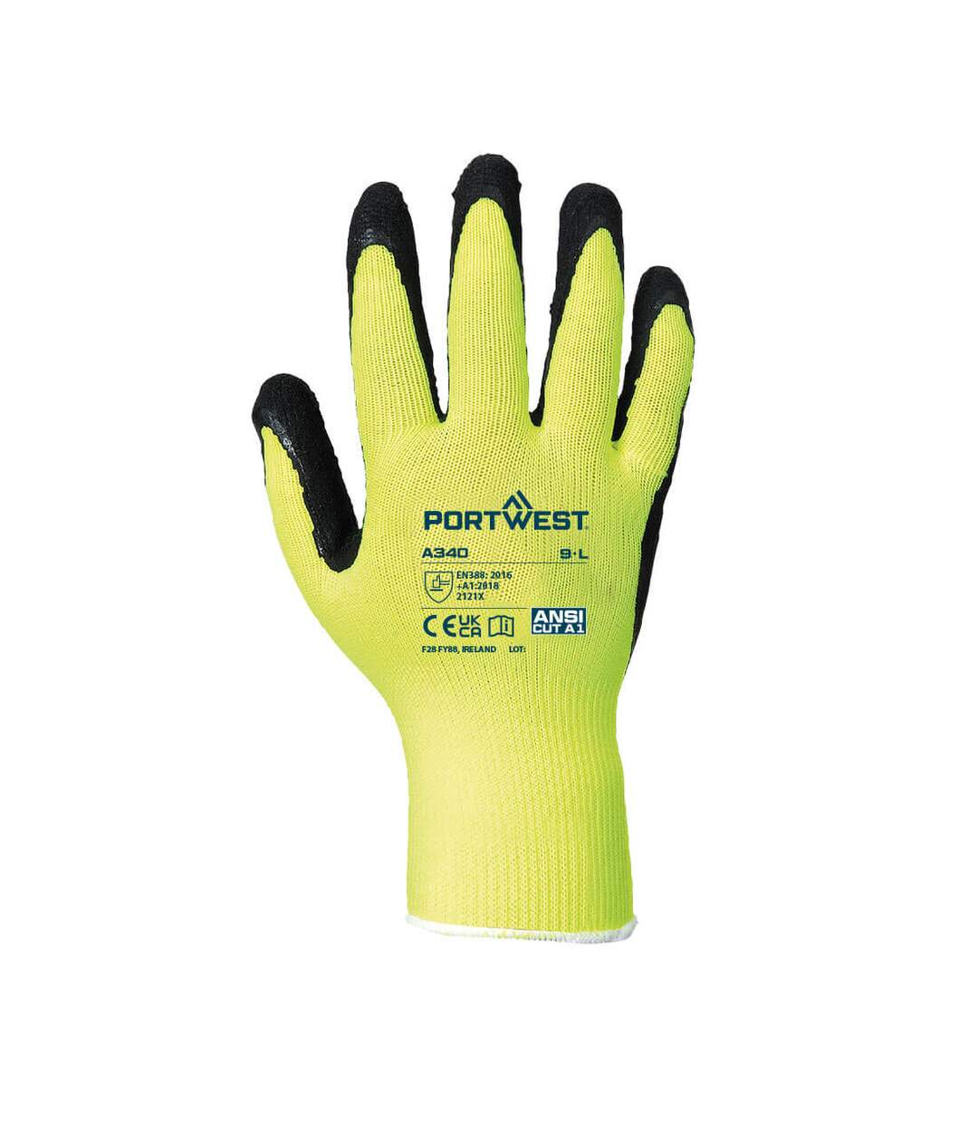 A340 hi-vis latex grip gloves xxs yellow Portwest-2