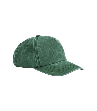 Beechfield Vintage Washed 5 Panel Relaxed Fit Baseball Cap (Bottle Green) - UTRW10066