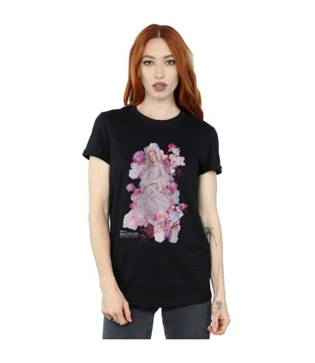 Disney Femmes/Dames Maleficent Mistress Of Evil Aurora Rose Bush Cotton Boyfriend T-Shirt (Noir) - UTBI35414
