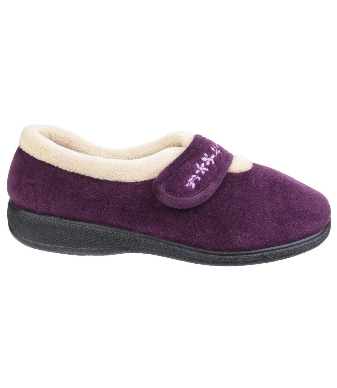 Capa chaussons à attache femme prune Fleet & Foster-3