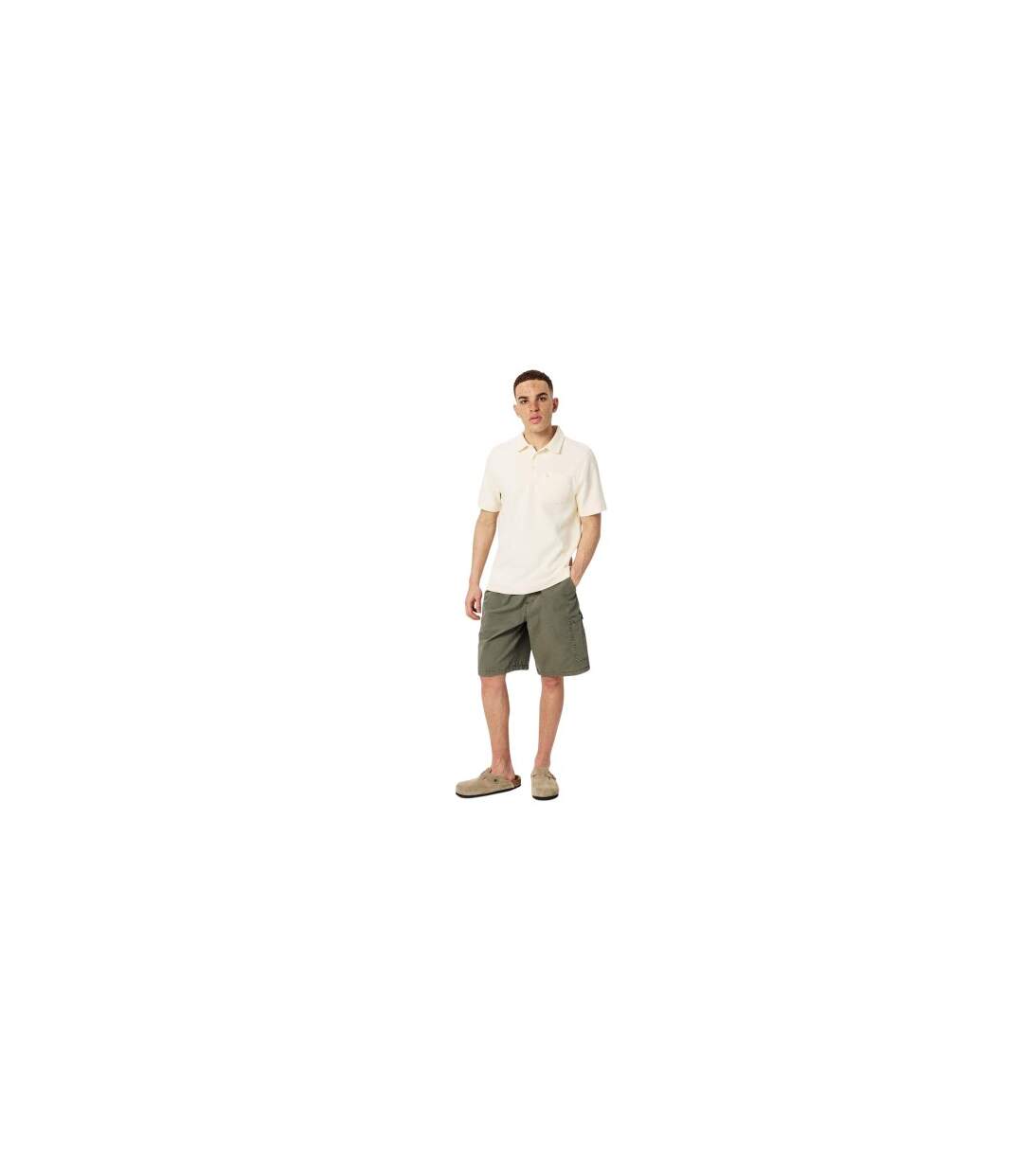 Mens Textured Regular Short-sleeved Polo Shirt White Jack Wills-1