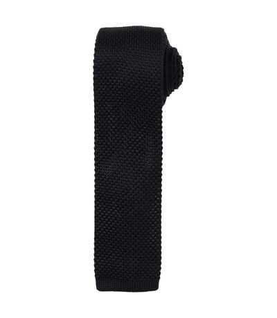 Unisex adult slim knitted tie one size black Premier