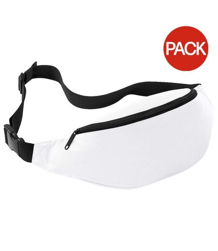 Pack of 2  Adjustable belt bag 2.5 litres  white Bagbase