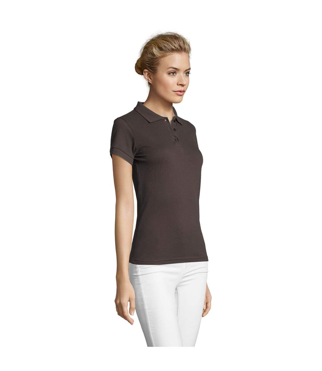 Polo Perfect Femme Gris Foncé Uni SOLS-1