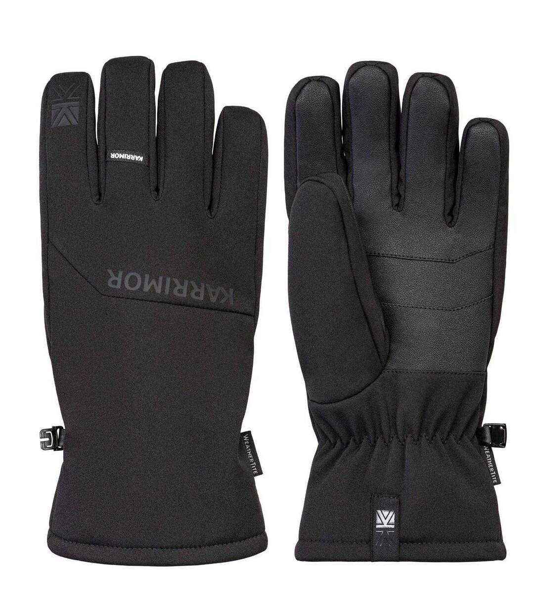 Mens Waterproof Logo Gloves Black Karrimor-3