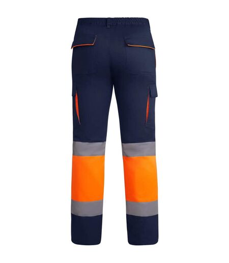 Pantalon Enix Homme Bleu Marine Orange Fluo Roly Workwear