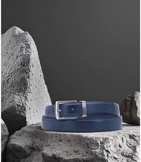 Ceinture en cuir de couleur bleu marine homme - Sangle réglable