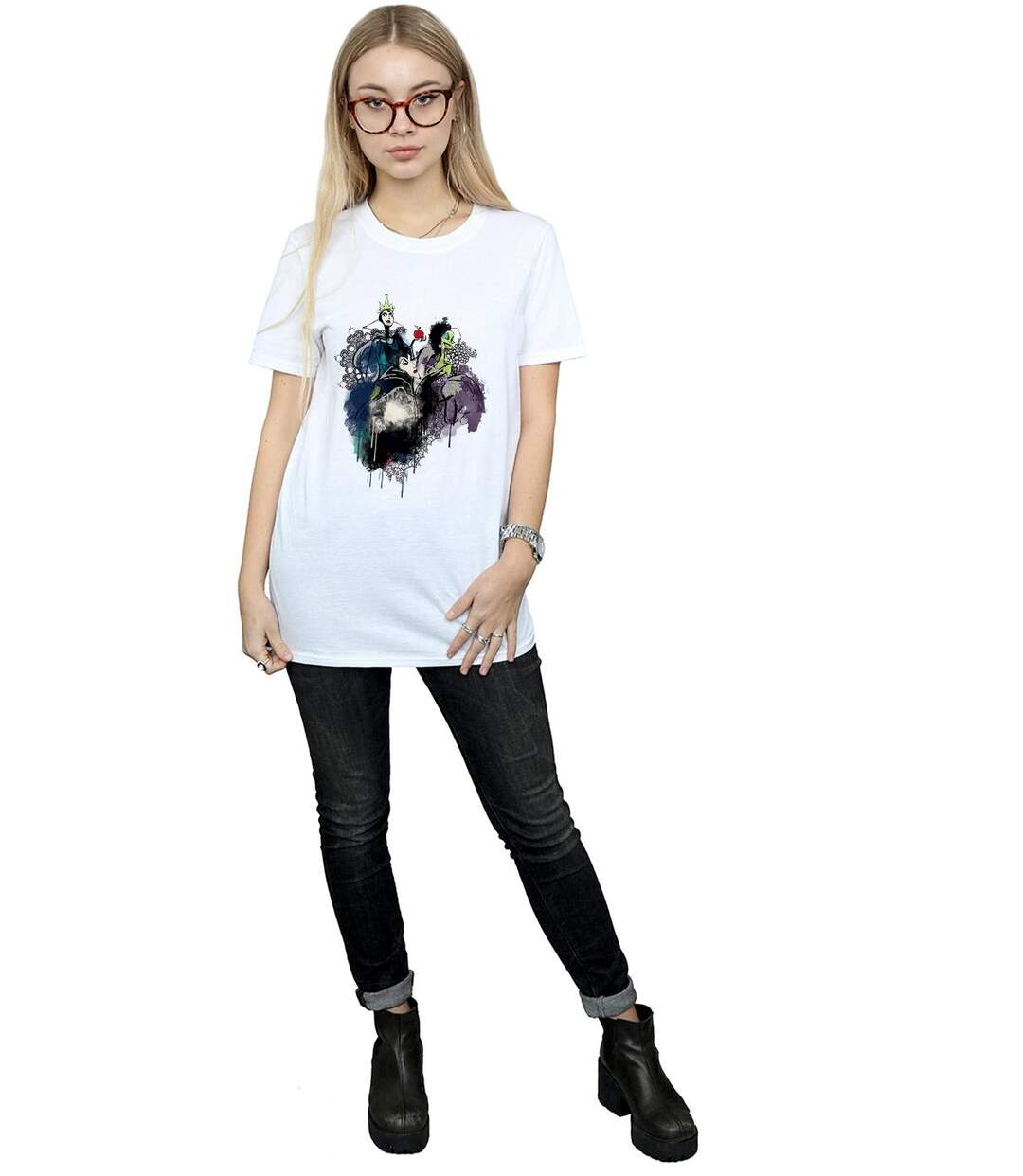 Disney - T-shirt VILLAINS SKETCH - Femme (Blanc) - UTBI16883-4