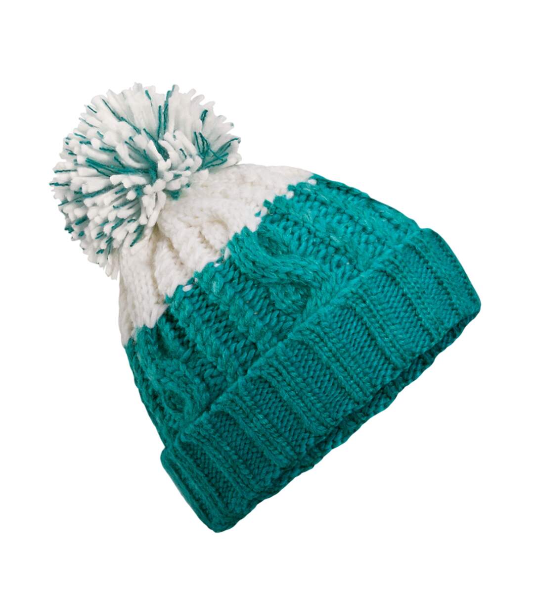 Bonnet Motif/style Contrasté Apres Émeraude Blanc Doux Beechfield-2