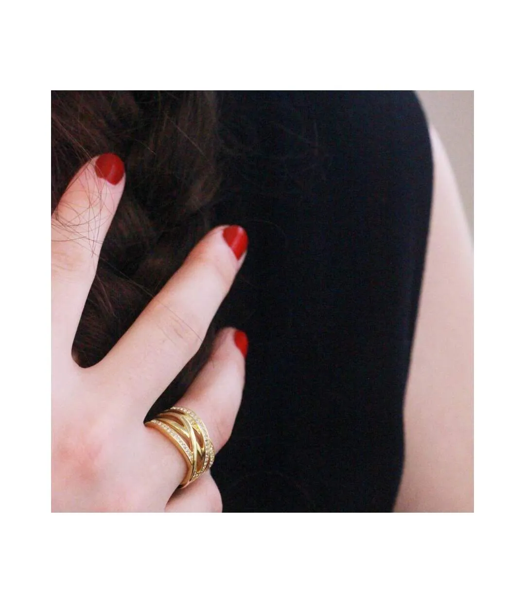 Bague Criss Cross - Cristal d'Autriche-2