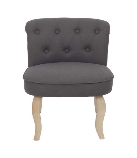 Fauteuil en bois et tissu Eleonore Gris, Taupe