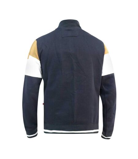 Mens D555 Kenington Colour Block Zip Neck Kingsize Sweatshirt Navy Duke