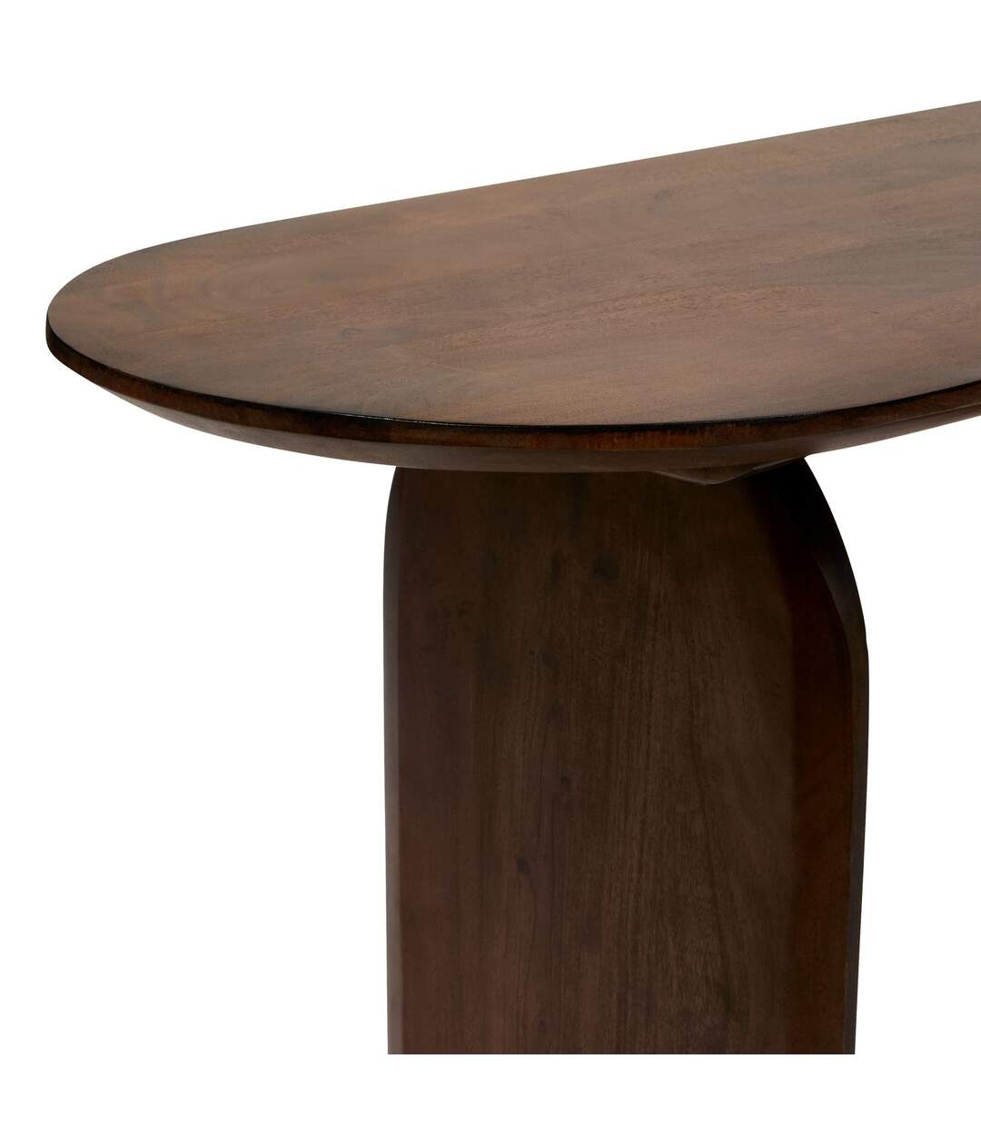 Console ovale en acacia ISANA - Marron-4