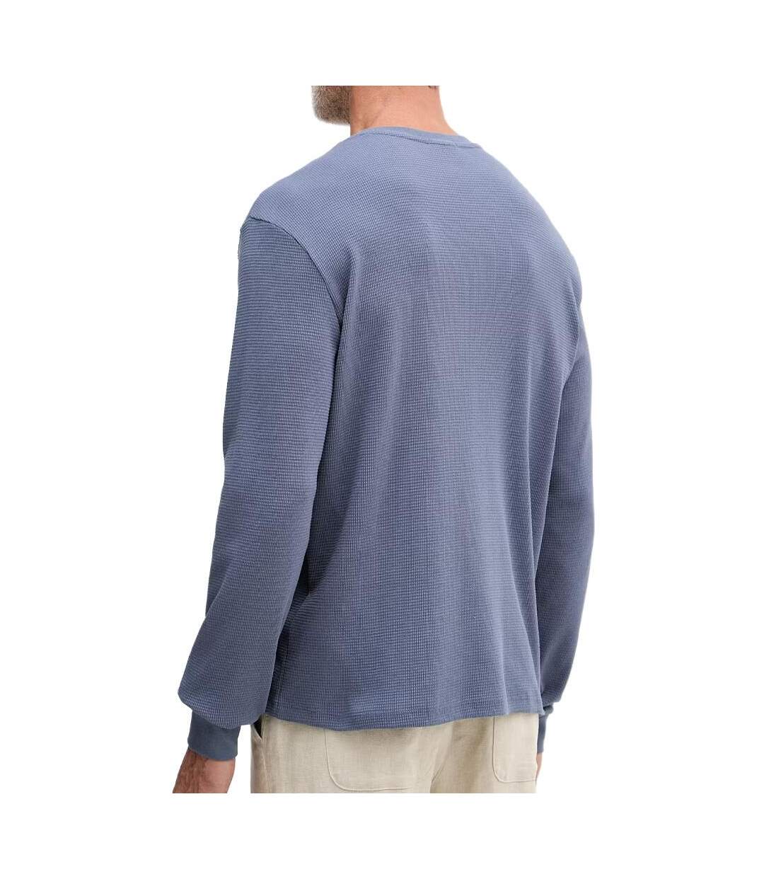 Sweat bleu homme calvin klein jeans waffle badges-2
