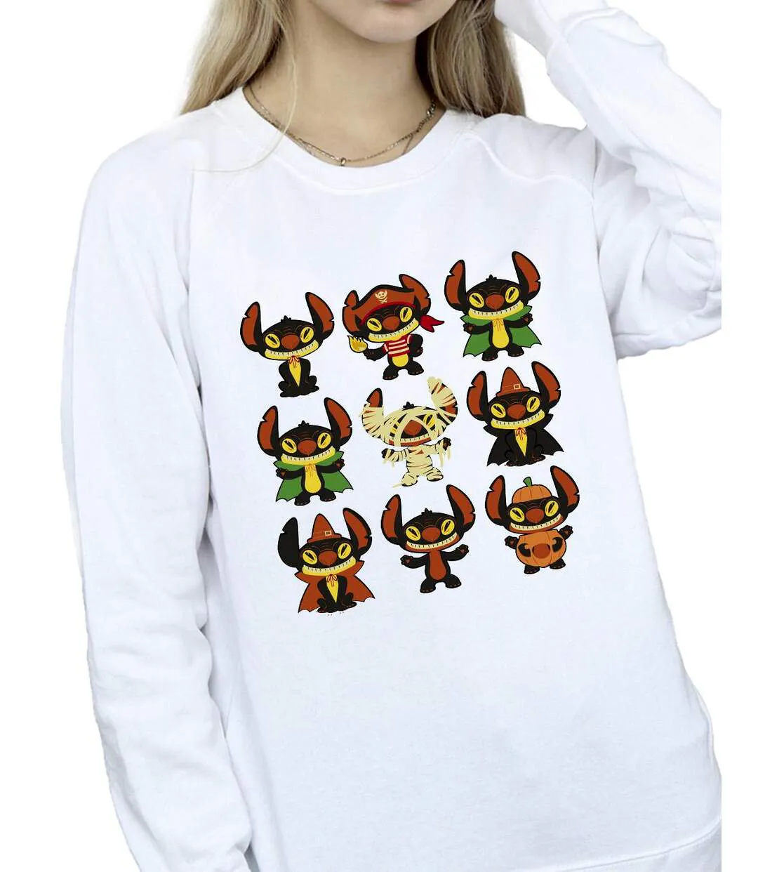 Disney Sweatshirt Womens/Ladies Lilo & Stitch Halloween Costumes (Blanc) - UTBI23018-3