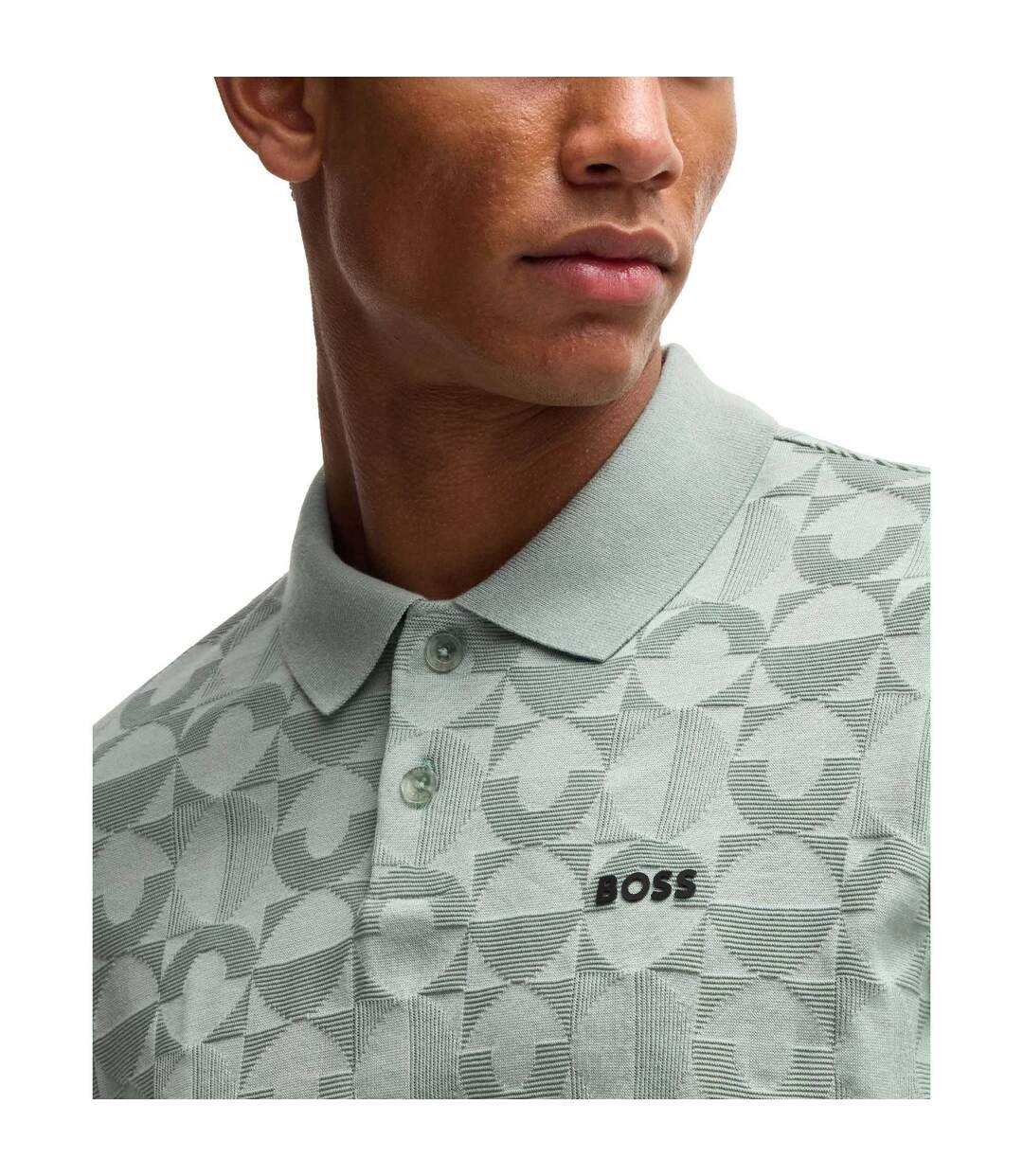 Polo Motif/style Cercle Pirax Homme Vert Boss-3
