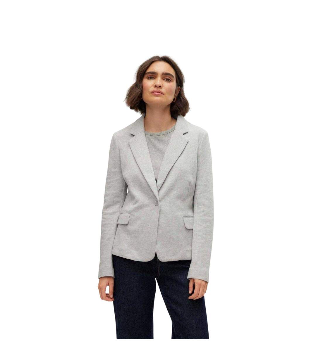Blazer Manches Longues Julia Femme Gris Clair Chiné Vero Moda-1