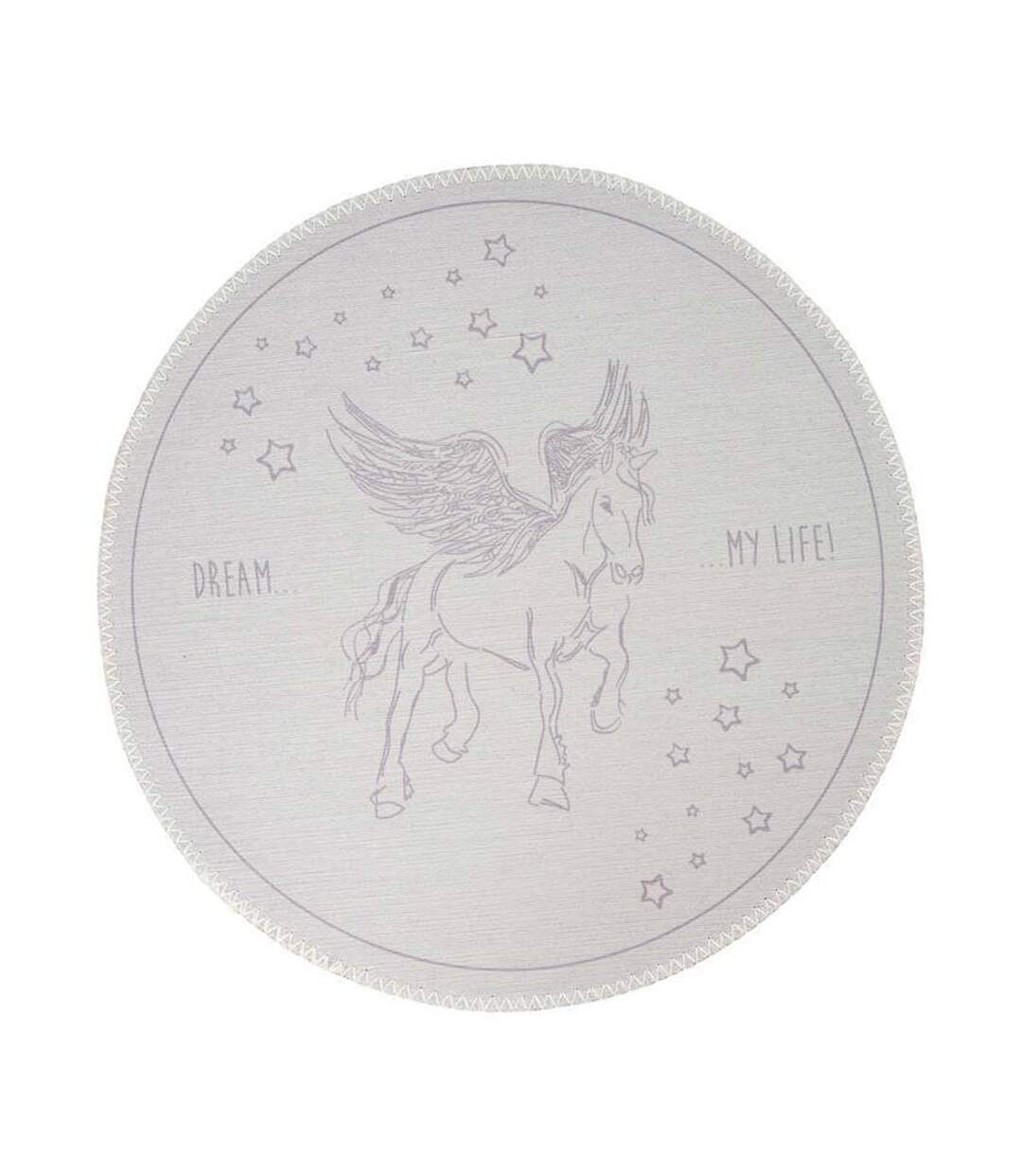Tapis Rond Enfant Imprimé Bambini III 160cm Gris-1