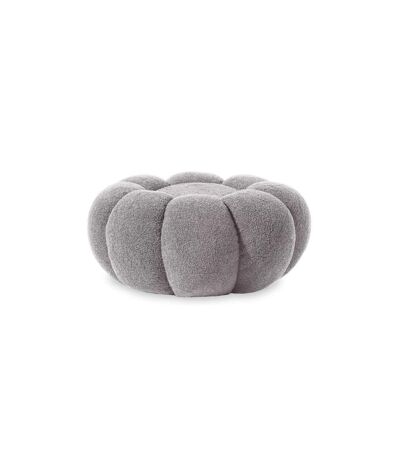 Pouf Design Fleur Bouclette 61cm Gris