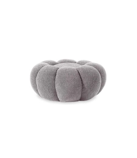 Pouf Design Fleur Bouclette 61cm Gris